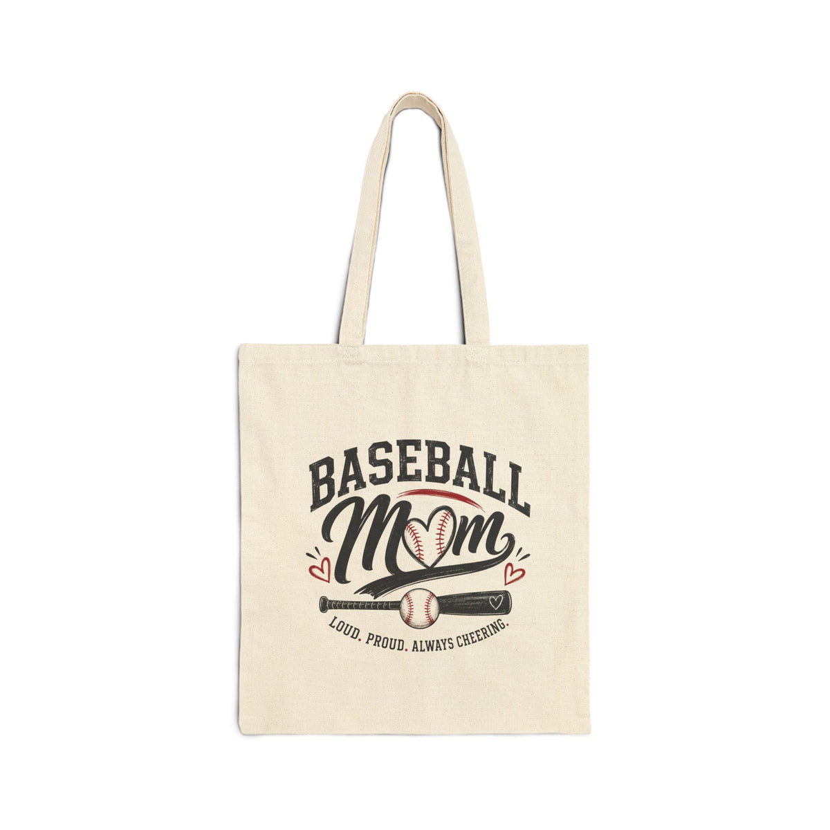 Baseball Mom Cotton Canvas Tote Bag