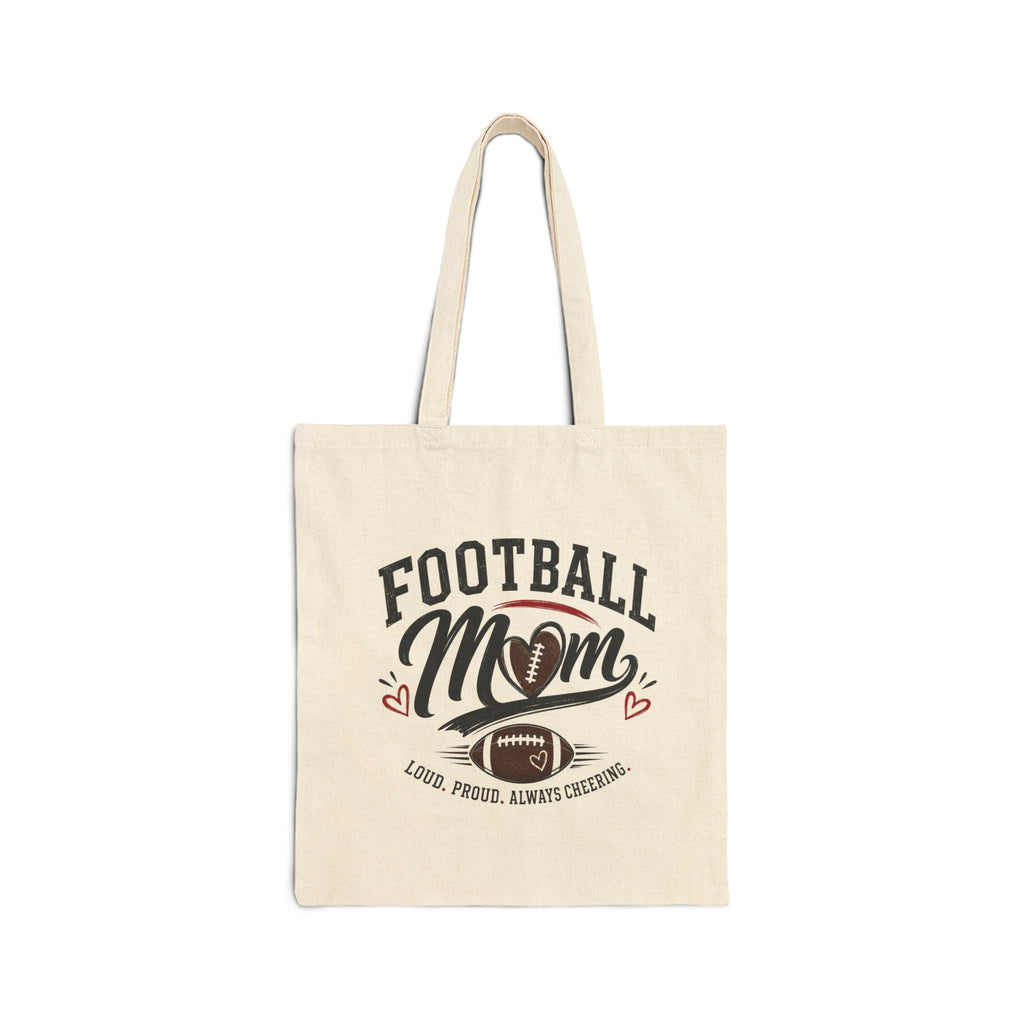 Football Mom Cotton Canvas Tote Bag