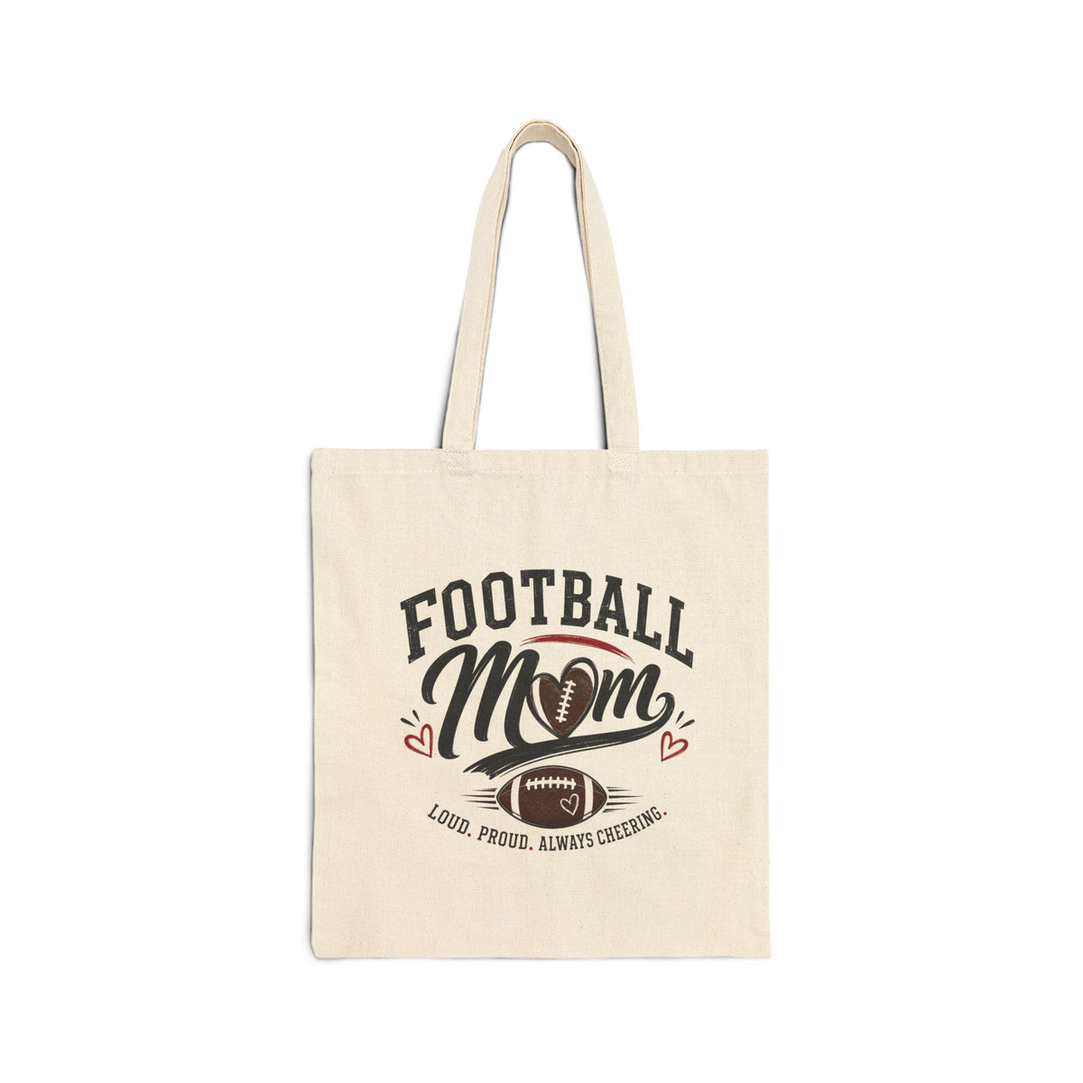 Football Mom Cotton Canvas Tote Bag